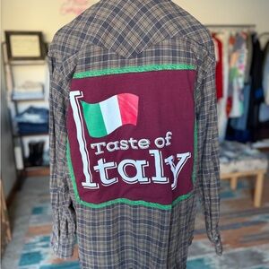 Upcycled Flannel w/ Vintage Graphic Tee Back Patch – Reworked Shirt